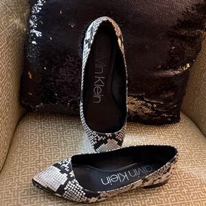 Calvin Klein Snakeskin Patterned Flats